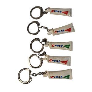 Vintage Crest Toothpaste Miniature Keychain Hong Kong Set Of 5 Red Green